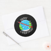 Weihnachts Oboe Oboist Woodwind Musiker Xmas 2022 Runder Aufkleber (Umschlag)