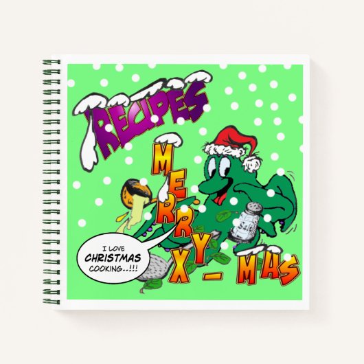 Weihnachts Octopus Cook Rezept Notebook Notizblock (Vorderseite)