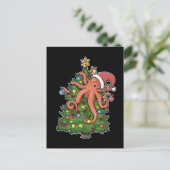 Weihnachts-Octopus Kraken Tintenfisch Weihnachtsba Postkarte (Stehend Vorderseite)