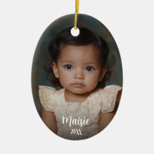 Weihnachts- oder Feiertagsschmuck Keramik Ornament (Vorne)