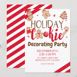 Weihnachts- oder Plätzchen-Verzierungsparty oder - Einladung