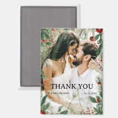 Weihnachts- oder Winterthemd Hochzeit Danke Magnet (Vorderseite/Rückseite)