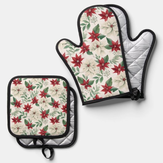 Weihnachts-Ofen-Mitt mit Matching Pot Holde Ofenhandschuh & Topflappen-Set (Vorderseite/Rückseite)