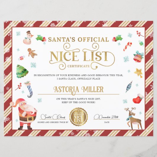 Weihnachts-Offiziell-Nizza-Liste (Vorderseite)