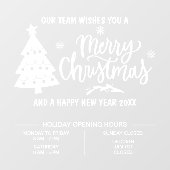 Weihnachts-Öffnungszeiten Fensteraufkleber (Blatt)