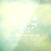 Weihnachts-Öffnungszeiten Fensteraufkleber (Blatt 3)