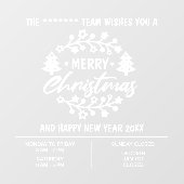 Weihnachts-Öffnungszeiten Fensteraufkleber (Blatt)