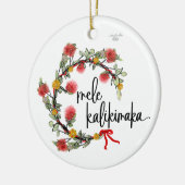 Weihnachts 'Ohi'a Lehua Kranz Porzellanschmuck Keramik Ornament (Links)