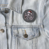 Weihnachts-Oktopus-Feiertag Santa Hut Xmas Button (Beispiel)