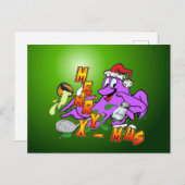 Weihnachts-Oktopus Koch Merry X-Mas Postkarte (Vorne/Hinten)