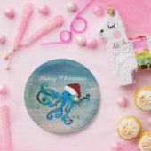 Weihnachts-Oktopus-Küsten-Partybedarf  Pappteller (Party)