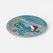 Weihnachts-Oktopus-Küsten-Partybedarf  Pappteller (Schrägansicht)