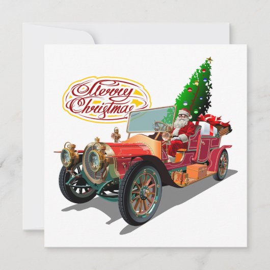 Weihnachts-Oldtimer Einladung (Vorderseite)