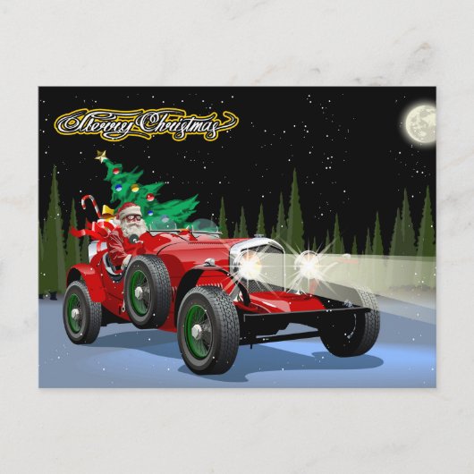 Weihnachts-Oldtimer Feiertagspostkarte (Vorderseite)