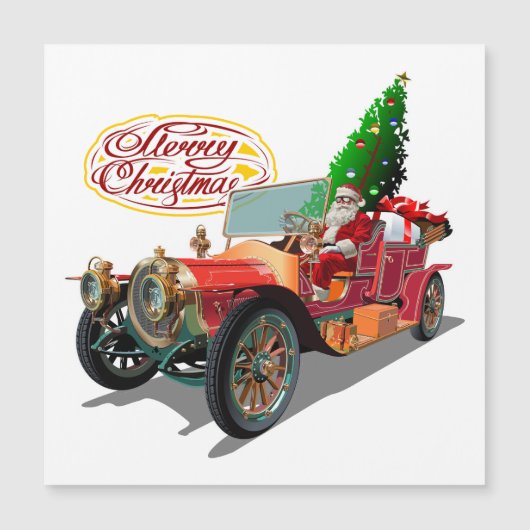 Weihnachts-Oldtimer Magnetkarte (Vorderseite)