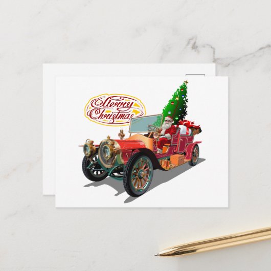 Weihnachts-Oldtimer Postkarte (Vorderseite/Rückseite Beispiel)