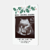 Weihnachts-Oma-Baby-Sonogramm Holiday Keepake Ornament Aus Metall (Vorderseite links)