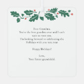 Weihnachts-Oma-Baby-Sonogramm Holiday Keepake Ornament Aus Metall (Rückseite)