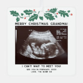 Weihnachts-Oma-Baby-Sonogramm Holiday Keepake Ornament Aus Metall (Vorderseite)