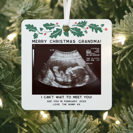 Weihnachts-Oma-Baby-Sonogramm Holiday Keepake Ornament Aus Metall (InSitu)