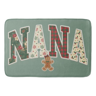 Weihnachts-Oma-Faux-Patchwork-Muster II Badematte