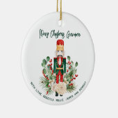 Weihnachts-Oma-Foto und Nutcracker-Skript Keramik Ornament (Rechts)