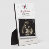 Weihnachts-Oma Gender-Offenbarung Ultrasound-Foto Fotoplatte (Seite)
