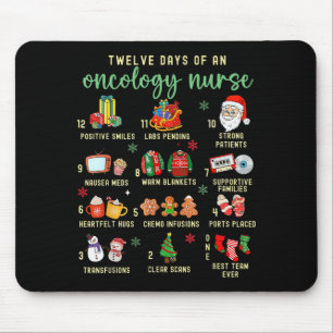 Weihnachts-Onkologie-RN-Krankenschwester 12 Tage d Mousepad