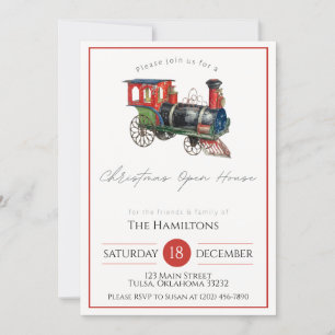 Weihnachts-Open House Antique-Zug Einladung