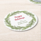 Weihnachts-Open House Corporate Business Supplies Runder Pappuntersetzer (Angewinkelt)