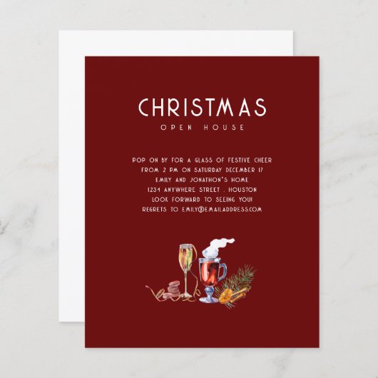 Weihnachts-Open House Drinks Burgund (Vorne/Hinten)