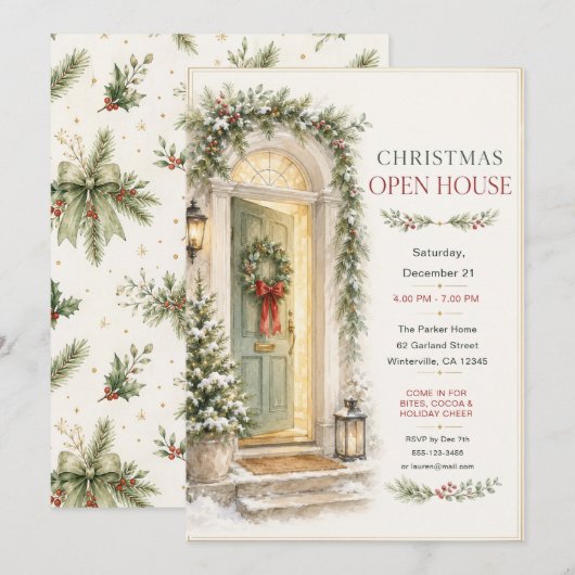 Weihnachts-Open-House-Einladung Einladung (Vorne/Hinten)