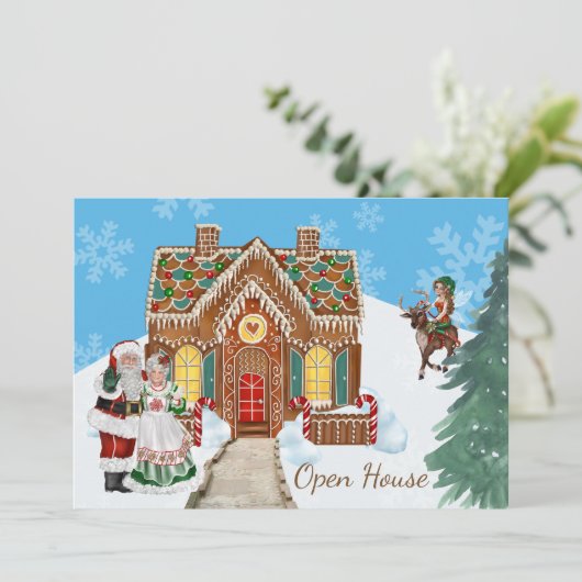 Weihnachts-Open House Einladung mit Weihnachten (Stehend Vorderseite)