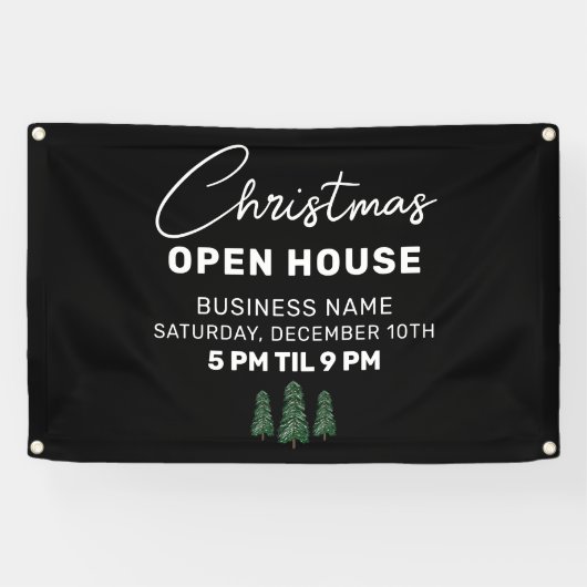 Weihnachts-Open House Elegantes Kleinunternehmen Banner (Horizontal)