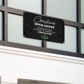 Weihnachts-Open House Elegantes Kleinunternehmen Banner (Äußeres Gebäude)