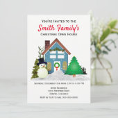Weihnachts Open House Familienurlaub Einladung (Stehend Vorderseite)
