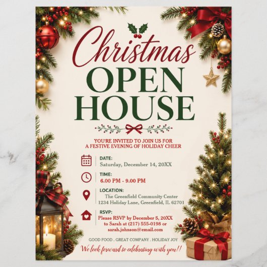 Weihnachts-Open-House-Flugblatt Flyer (Vorne)
