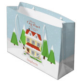 Weihnachts-Open-House Große Geschenktüte (Rückseite Schrägansicht)