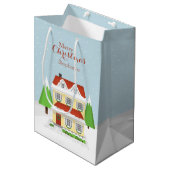 Weihnachts-Open-House Mittlere Geschenktüte (Vorderseite Schrägansicht)
