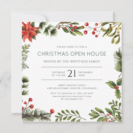 Weihnachts-Open-House-Party-Einladung (Vorderseite)