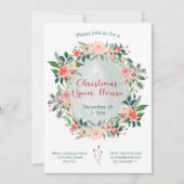 Weihnachts Open House Party Winter Floral Einladung (Vorderseite)