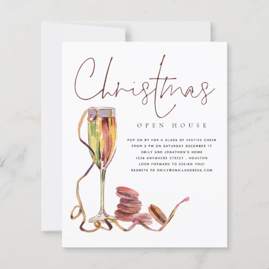 Weihnachts-Open House-Script-Einladung (Vorderseite)