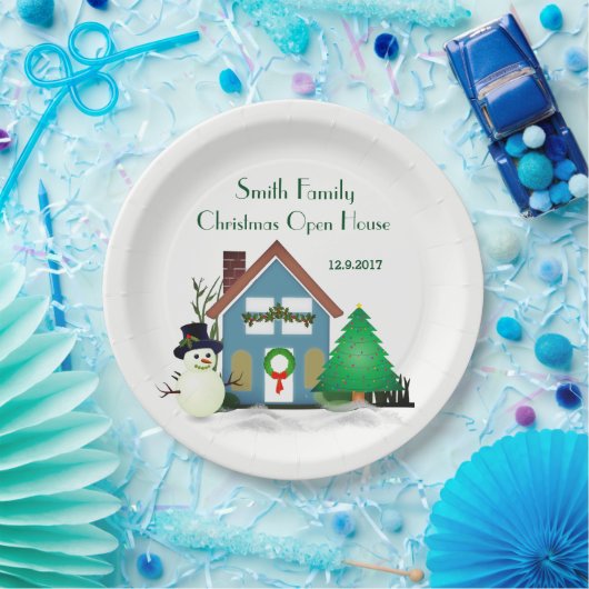 Weihnachts-Open-House-Teller 9" Pappteller (Party)