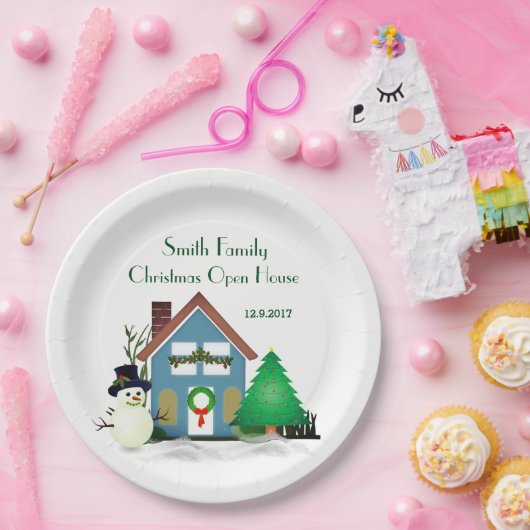 Weihnachts-Open-House-Teller 9" Pappteller (Party)