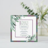 Weihnachts-Open House Wasserfarbenfolien Moderne Einladung (Stehend Vorderseite)