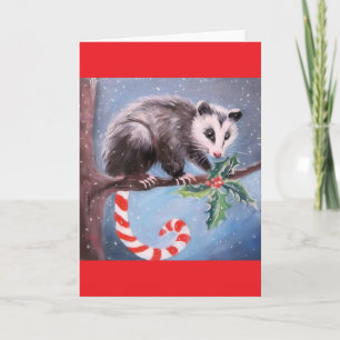 Weihnachts Opossum Blank Weihnachtskarte Karte