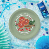 Weihnachts Orange Slices Cinnamon Sticks Berries Pappteller (Party)