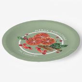 Weihnachts Orange Slices Cinnamon Sticks Berries Pappteller (Schrägansicht)