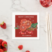 Weihnachts Orange Slices Cinnamon Sticks Red Serviette (Beispiel)
