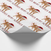 Weihnachts-Orange Tabby-Katze mit rosa Schneeflock Geschenkpapier (Ecke)